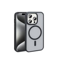 Apple iPhone 15 Pro Uyumlu Kılıf M-safe Şarj Özellikli Mat Arka Yüzey Zore Sio Kapak (Siyah)