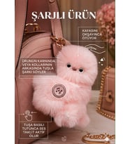Mirumi akıllı peluş robot pembe renk müzikli hareketli kafa şarjlı ses taklit eder
