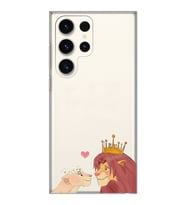 Samsung Galaxy S23 ULTRA Uyumlu Aslan Kral Tasarımlı Şeffaf Telefon Kılıfı