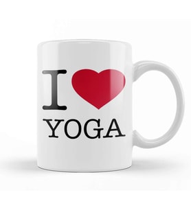 I Love Yoga Kupa Bardak Porselen