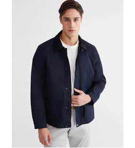 LCWAIKIKI Classic Lacivert Kadife Yaka Gabardin Erkek Ceket