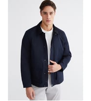 LCWAIKIKI Classic Lacivert Kadife Yaka Gabardin Erkek Ceket