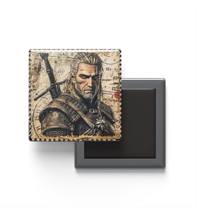 Geralt of Rivia - Baskılı Buzdolap Magneti Kare - 9x9 cm