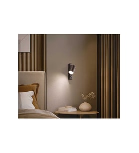 Kahverengi ve Siyah Metal Aç-Kapa Yatak Başı LED Aplik GU10 Tasarruflu Led