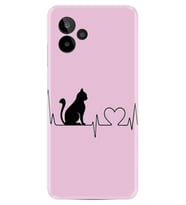 General Mobile GM 24 Pro Kılıf Resimli Desenli Baskılı Silikon Pink Cat Heart 1303