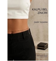 Ayarlanabilir Kalp Detaylı Gold Renk Çelik Bel Zinciri Kadın Bel Takısı Vücut Aksesuarı 777 Se