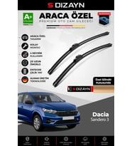 S-Dizayn Dacia Sandero 3 HB Ön Cam Silecek Seti 2020 Üzeri Premium Araca Özel 60-40 Cm A+ Kalite