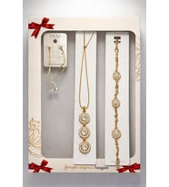 ÇELİK SET ŞIK ALTIN IŞILTI SET ÖZEL GÜN VE  SADE  HEDİYELİK PAKET (Gold)