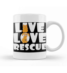 Live Love Rescue Retro Vintage Kupa Bardak Porselen