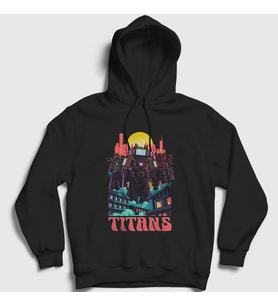 Presmono Unisex Siyah Titans Skibidi Toilet Kapüşonlu Sweatshirt 482947tt