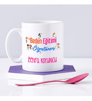 Kişiye Özel Beden Eğitimi Öğretmeni Kupa Bardak HA02 (Beyaz - Beyaz)