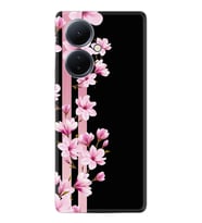 Vivo V29 Lite Kılıf Resimli Desenli Baskılı Silikon Pink Flowers 3 1393