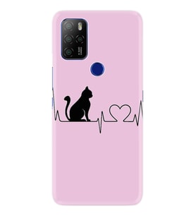 Omix X300 X500 X400 X600 X700 Kılıf Desemli Silikon Pink Cat Heart 1303