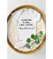 Buralar Biraz Karışacak Özel Tasarım Bebek Zıbın Pamuklu Çıtçıtlı Body