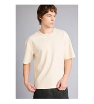 Defacto Boxy Fit Ekru Erkek T-Shirt H2496AX/ER235