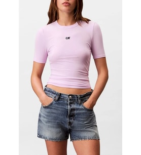 Calvin Klein Kadın Modal Fitilli Mor Crop LV044C901G-XEF