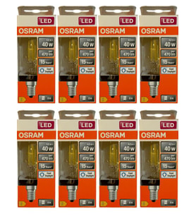 Osram 4W (40W) 6500K (Beyaz Işık) E14 Duylu Eski Tip Görünümlü Led Ampul (8 Adet)
