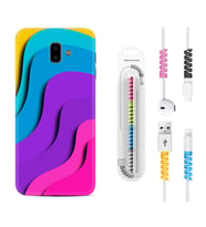 Samsung J6 Plus J7 Prime J7 Pro M20 Kılıf Kablo Koruma Spiral Silikon Renk Cümbüşü 1631