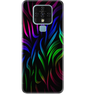 Tecno Camon 16 Kılıf Silikon Desen Color Lines 1698