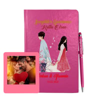 Sevgililer Gününe Özel Pembe Defter Kalem & Instagram Çerçeve Hediye Seti 27