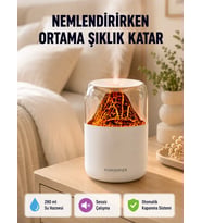 Alev Efektli Ultrasonik Uçucu Yağ Difüzörü 280ml Su Tanklı ve Sessiz Çalışma Özellikli