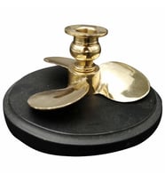 Masa Üstü Pervane Kaideli Mumluk Pirinç Döküm (Bronz)