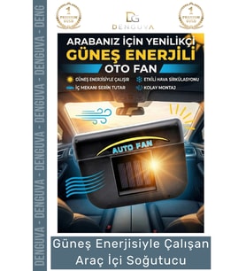 #AraçFanı Güneş Enerjili Auto Cool Portatif Oto Havalandırma Fan Sistemi Çalışan Araç İçi Soğutucu