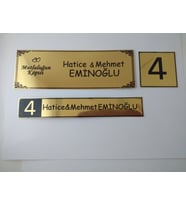 METAL KAPI İSİMLİĞİ / KAPI NO / POSTA KUTUSU İSİMLİĞİ (3’lü Set)
