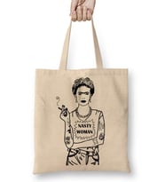 Frida Kahlo 012 Bez Çanta Uzun Saplı