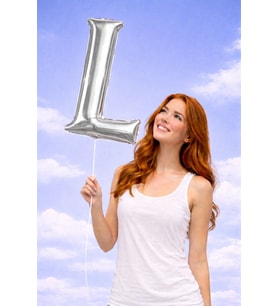 Silver L Harfi 100 cm Folyo Balon