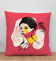 BK Gift Modern Art Tasarımlı Kırmızı Kırlent Yastık, Arkadaşa Hediye, Ev Dekorasyonu, Ev Hediyesi-10
