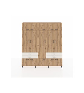 Arges Dolap 11 Raflı 4 Çekmeceli 2 Askılı 220x30x243 Çam-Çam/Aytaşı