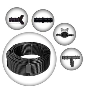 16mm DAMLAMA BORUSU 40cm DELİKLİ 400 m 4 LİTRE DAMLAMA BORUSU VE MALZEMELERİ HAZIR PAKET