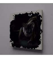 SİYAH ASLAN KANVAS TABLO 130x130cm (Karışık)