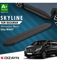 S-Dizayn Mercedes Vito W447 Kısa Şase Skyline Siyah Yan Basamak 233 Cm 2014 Üzeri A+ Kalite