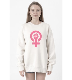 Pink Venus Symbol Hand Beyaz Kadın 2ip Sweatshirt