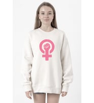 Pink Venus Symbol Hand Beyaz Kadın 2ip Sweatshirt