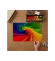 Gökkuşağı Sarmalı Tasarımı 240 parça Ahşap Puzzle Ahşap Kutuda MP06095