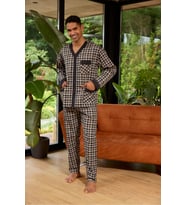 Erkek V Yaka Boydan Dümeli Pijama Takımı (Yeşil)