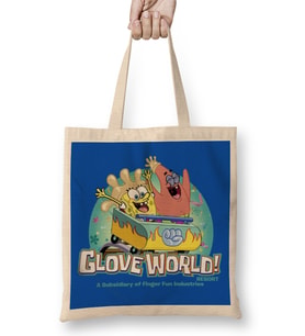 Süngerbob Glove World Bez Çanta Uzun Saplı