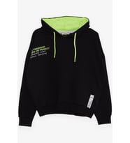 Breeze Kız Çocuk Sweatshirt Yazı Baskılı 9-14 Yaş, Siyah