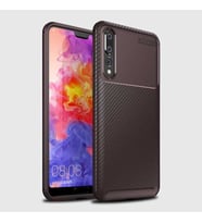 Huawei P20 Pro Kılıf Esnek Soft Karbon Tasarım Legion Serisi (Kahverengi)