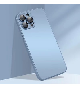 İphone 14 Pro Max Buzlu Ag Glass Kapak&Kılıf (Açık Mavi)
