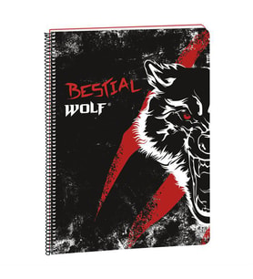 Busquets Bestial Wolf Çizgili A4 Spiralli Defter 80 Yaprak 2005305370