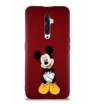 Oppo Reno 2Z Soft Premier Kapak Mickey Mouse-A Tasarımlı Silikon Kılıf - Mürdüm (Şeffaf)