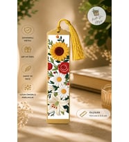 Sanatsal Tasarım Metal Kitap Ayracı Sunflower Bloom