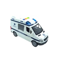 Polis Minibüsü Sesli Işıklı Kapıları Açılan 21cm. Sürtmeli Oyuncak Polis Minibüsü