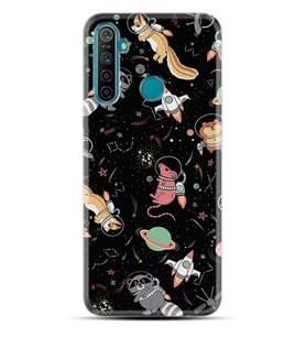Realme 5i 5 Pro 6i 7 Pro 8 Kılıf Desemli Silikon Planet Animals 1771