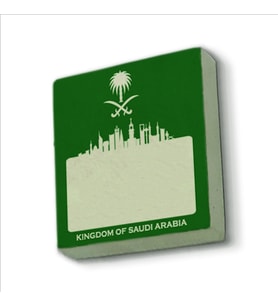 Suudi Arabistan Görseli Baskılı Doğaltaş  Magnet(KRG-072)Buzdolabı Süsü