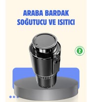 Araç İçi Akıllı Bardaklık Isıtıcı Soğutucu Dijital Ekranlı